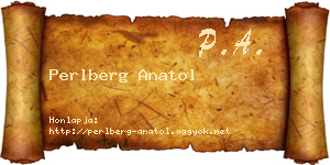 Perlberg Anatol névjegykártya